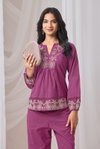 Alzane By Nsf Premium Cotton Fabric With Embroidery Work Co Ord Set Wholesale In India